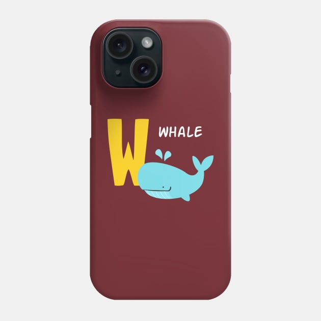 whale alphabet W funny Phone Case by Kids series