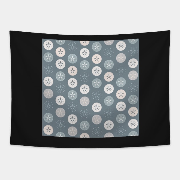 Sand Dollar Dots Ocean Dusk Grey Tapestry by MSBoydston