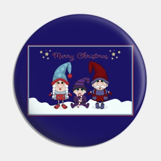 Merry Christmas from the Gnome Family Pin