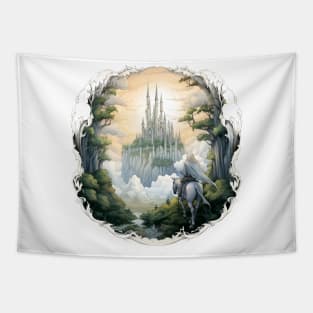 Arriving at the Tower of Guard - Fantasy Tapestry