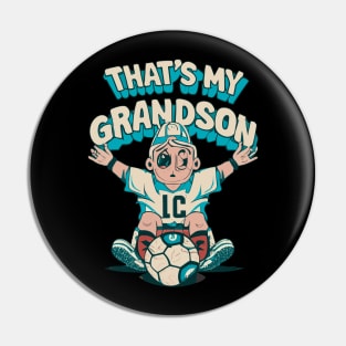 That's My Grandson Out There Funny Football Women Grandma Pin