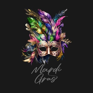 Mardi Gras Masquerade Mask Bead Parade Women Men Kids T-Shirt