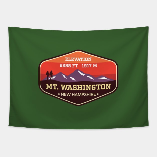 Mount Washington - New Hampshire - Appalachian Trail Mountain Climbing Badge Tapestry by TGKelly