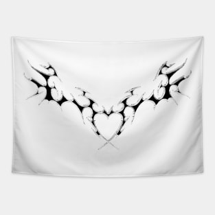 Butterfly tattoo y2k chromatic silver aesthetic Tapestry