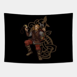 Viking Warrior Drinking Beer Tapestry