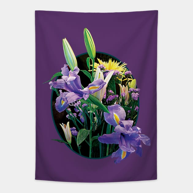 Irises - Bouquet with Japanese Irises Tapestry by SusanSavad