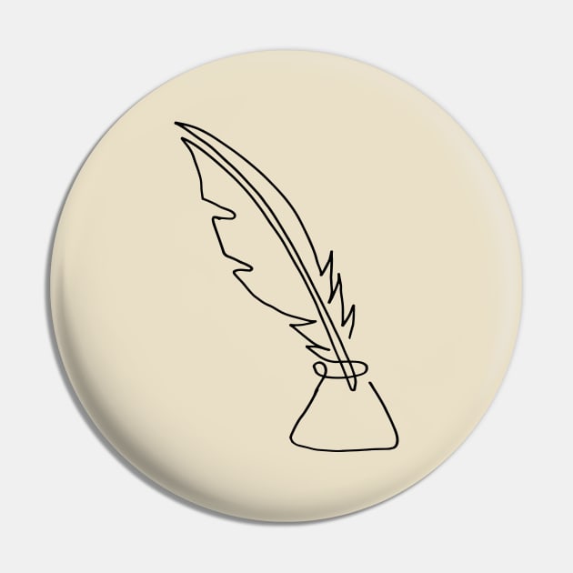 One line feather Pin by COLeRIC