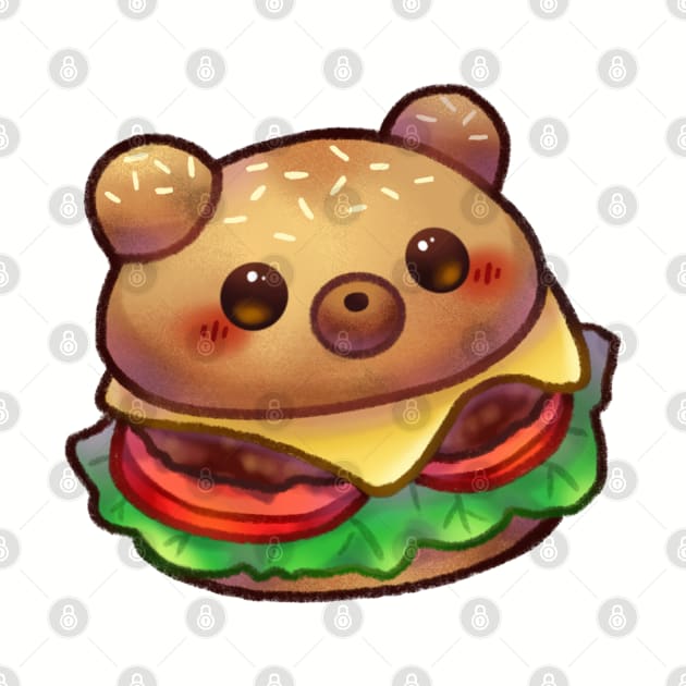 Bear Hamburger by Riacchie Illustrations