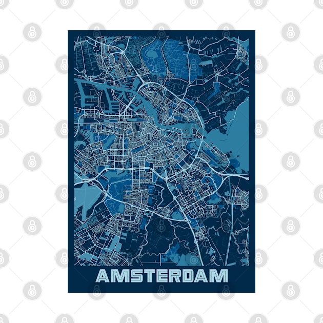 Amsterdam - Netherlands Peace City Map by tienstencil