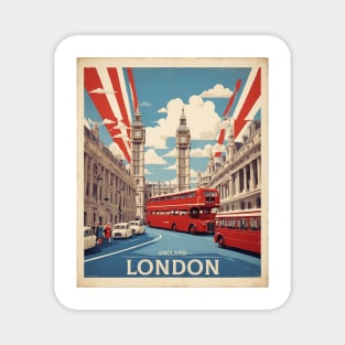 London England Double Decker Bus Vintage Travel Tourism Magnet