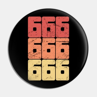 Retro 666 Satanic Text Pin