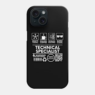 Technical Specialist black Phone Case