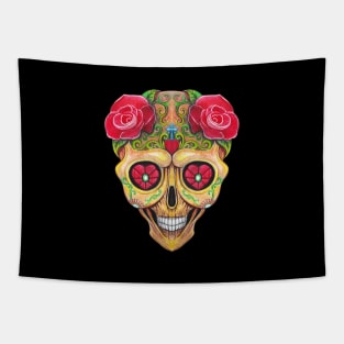 Sugar skull fancy day of the dead. Tapestry