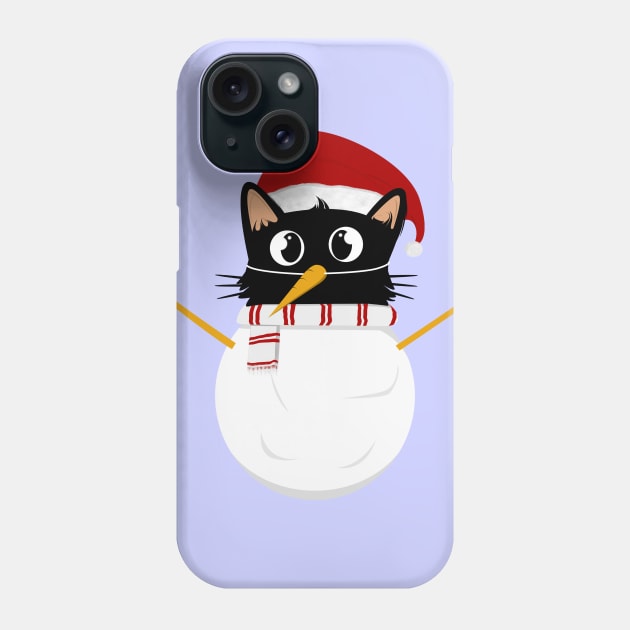 Funny christmas snowcat Phone Case by Rishirt