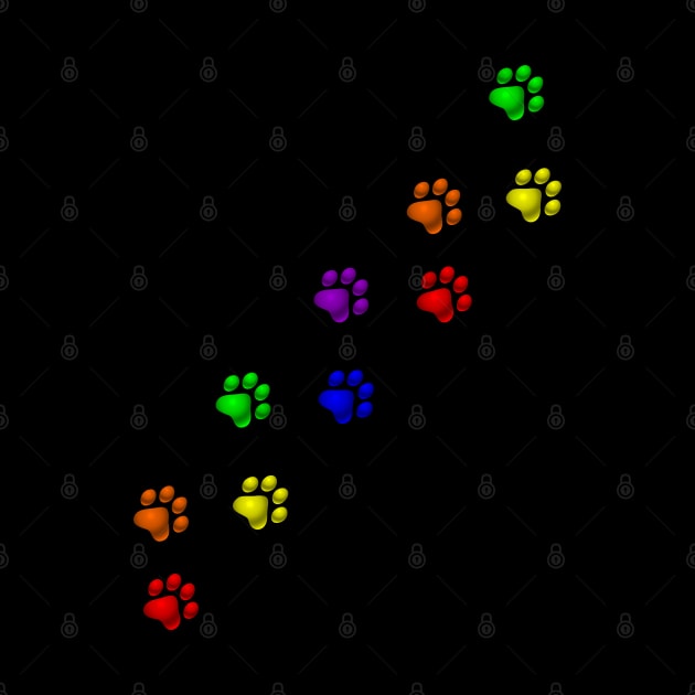 Rainbow Gay Pride Pet Paws by Muzehack