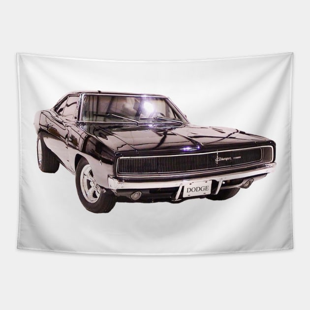 Muscle car 1968 Dodge Charger Tapestry by Muscle Car Tees