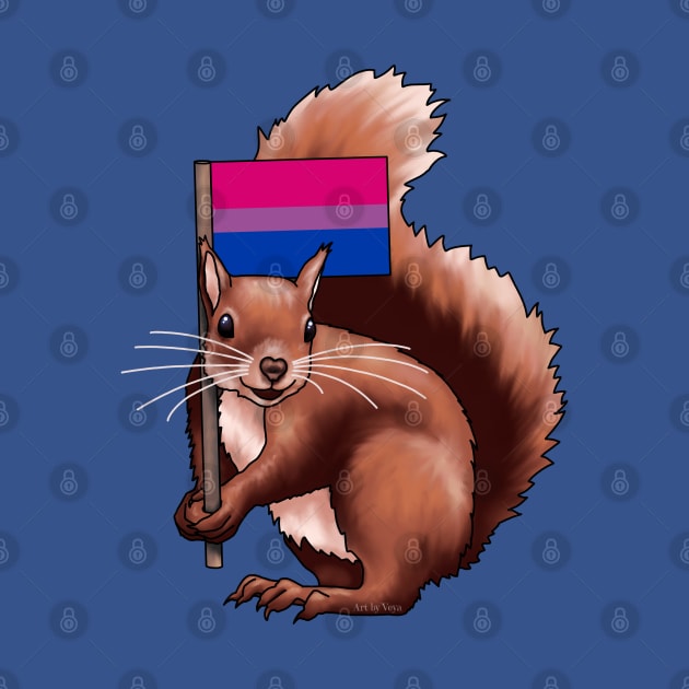 Squirrel with a Bi Flag by Art by Veya