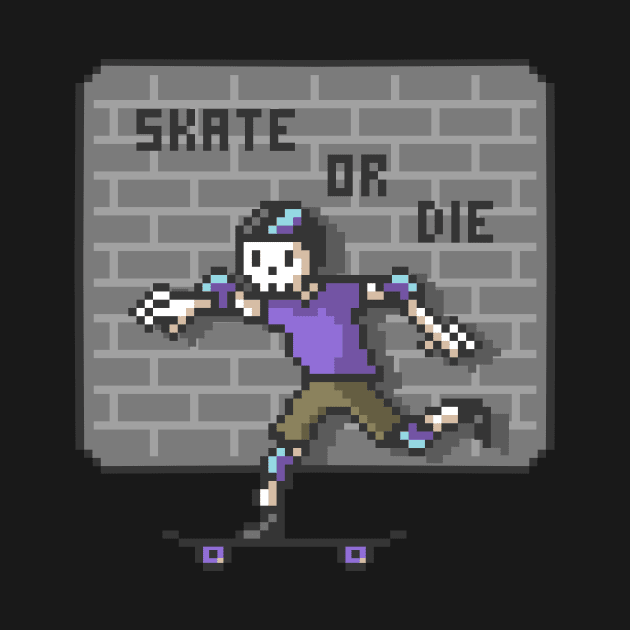 Skate pixel retro video game by walterorlandi