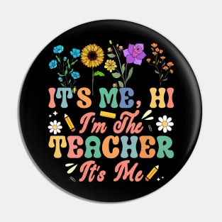 It's me hi I'm the teacher it's me vintage retro groovy Pin