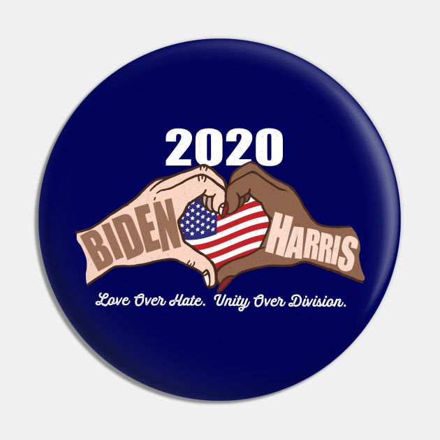 Biden Harris 2020 Hands In Heart Shape Pin by Jitterfly