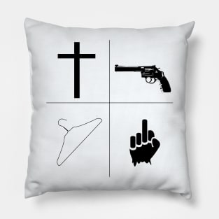 God, guns, my body, f you! Pillow