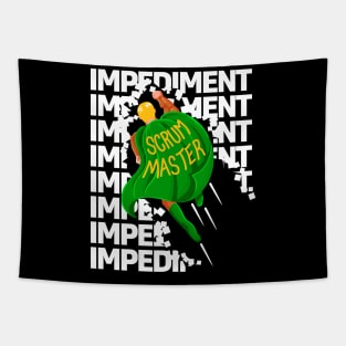 Superhero Destroys Impediments - Scrum Master Tapestry