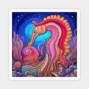 Pat the Colorful and Psychedelic Seahorse Magnet