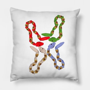 Retro Colorful Plastic Snakes Pillow