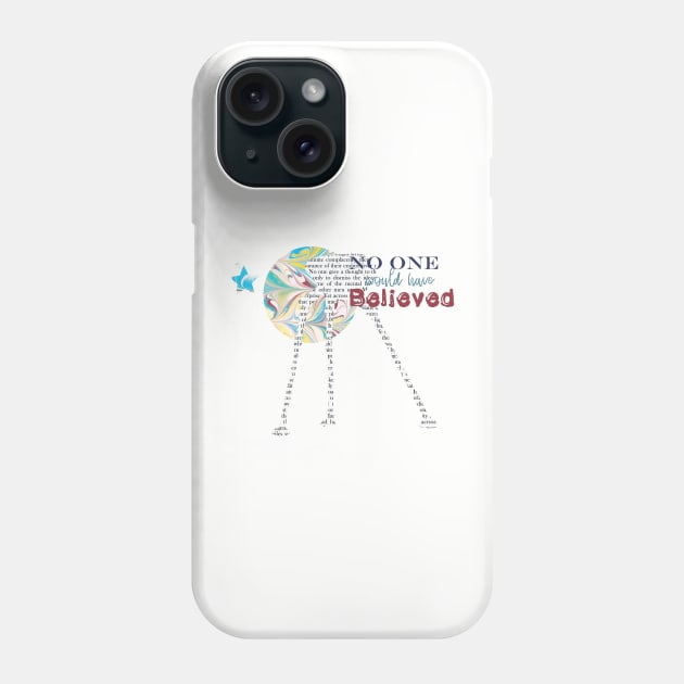 First Lines:H G Wells,War of the Worlds Phone Case by MarbleCloud
