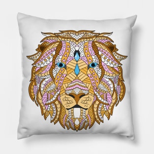 Lion Head Ethnic Pillow
