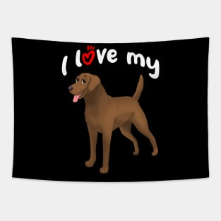 I Love My Chesapeake Bay Retriever Dog Tapestry