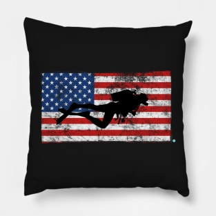 SCUBA DIVING: US Flag Scuba Diving Pillow