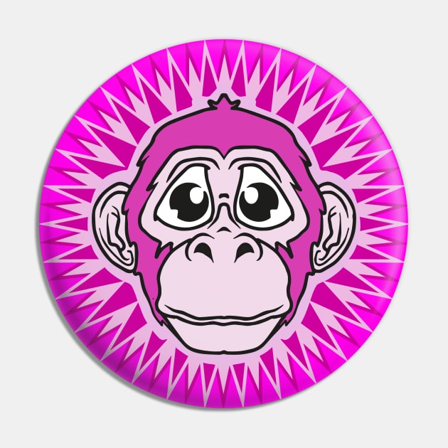 Pink & Purple Sad Monkey Pin by Reed Design & Illustration