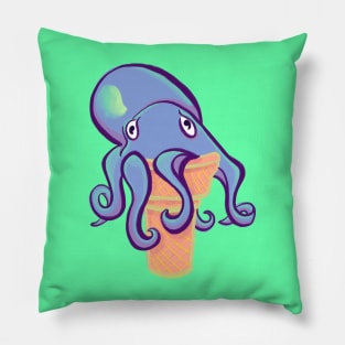 Octopus Cream Cone Periwinkle Pillow