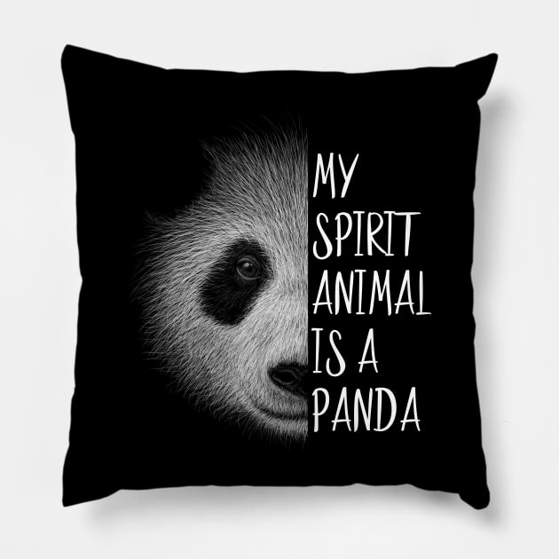 Panda My Spirit Animal | Inspired Pencil Art Panda-Bear Pillow by SkizzenMonster