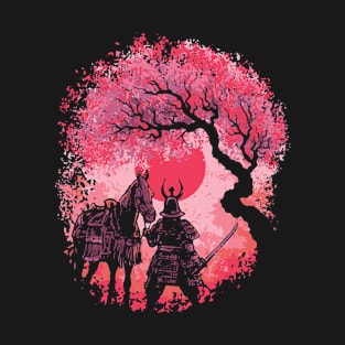 Samurai Sunset Sakura Stand T-Shirt