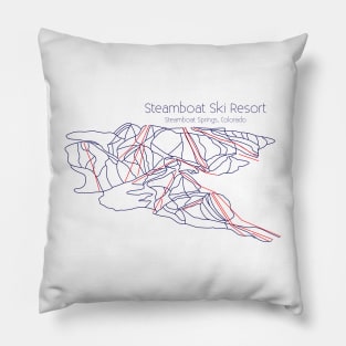 Steamboat Trail Map Blue Pillow