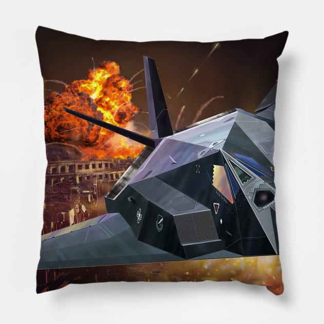 F117 NightHawk Pillow by Aircraft.Lover