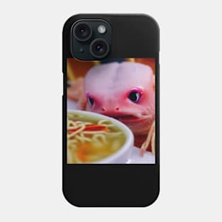 Kawaii Angry Axolotl Eating Ramen Noodles Anime Girls Phone Case