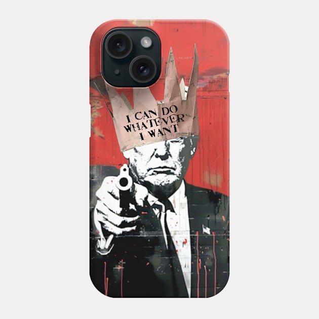 Donald Trump: King Trump on a Dark Background Phone Case by Puff Sumo