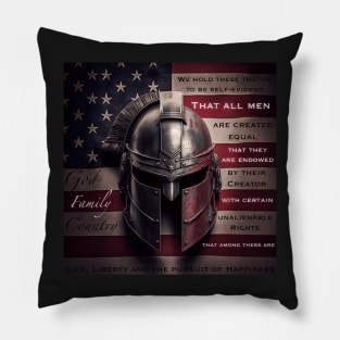 Spartan Helm Declaration of Independence Pillow