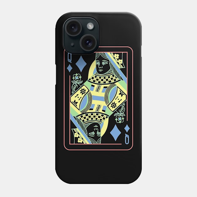 Queen of Diamonds Night Mode Phone Case by inotyler