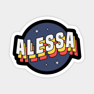 Alessa - Colorful Layered Retro Letters Magnet