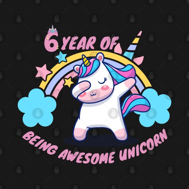 6 year of being awesome unicorn by Artist usha