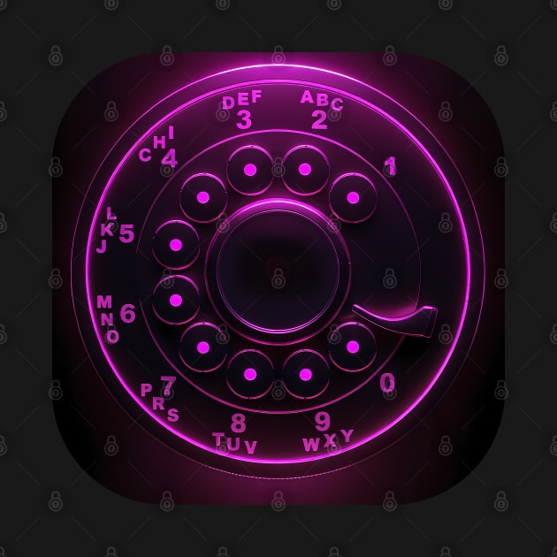 Neon Retro Rotary Dial by Manzo Carey