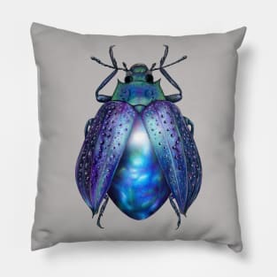 Black Opal Beetle Pillow