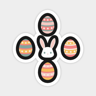Easter Bunny and Easter Egg Pattern in Baby Blue Magnet