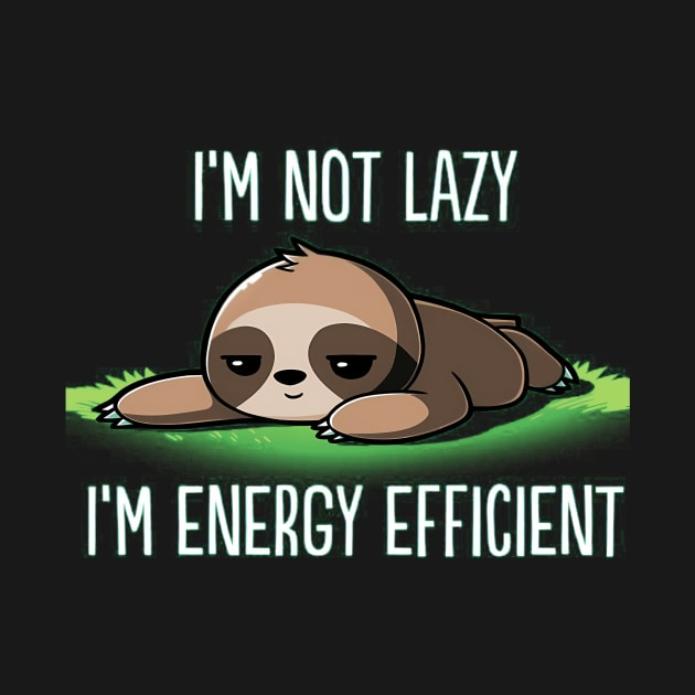 I'M Not Lazy I'M Energy Efficient Sloth Fan by Weirdcore