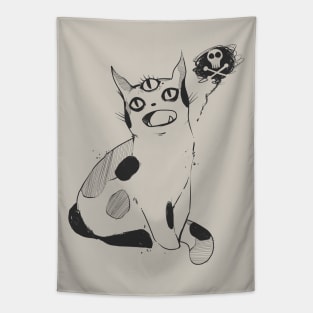 Strange Cat With Third Eye Tapestry