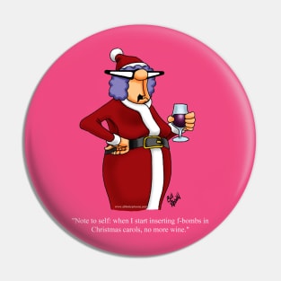 Funny Spectickles Christmas Wine Cartoon Pin